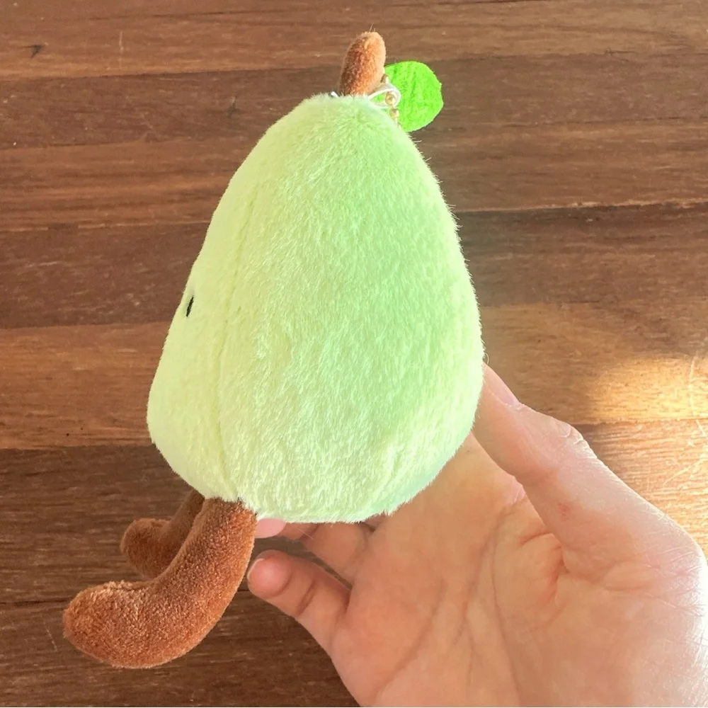 Green Pear Plush Keychain Cute Fruit Stuffed Bag Charm Kawaii Gift New